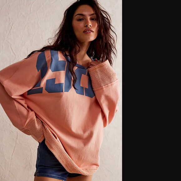 We The Free Tops - FREE PEOPLE We The Free Women Peach Courtside Tee Size M NWOT